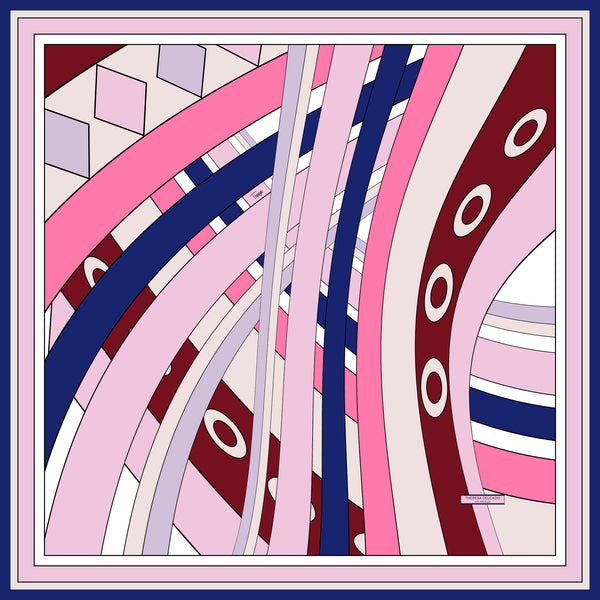 The 405 Silk Scarf Blue Pink Cranberry Violet 43 | THERESA DELGADO