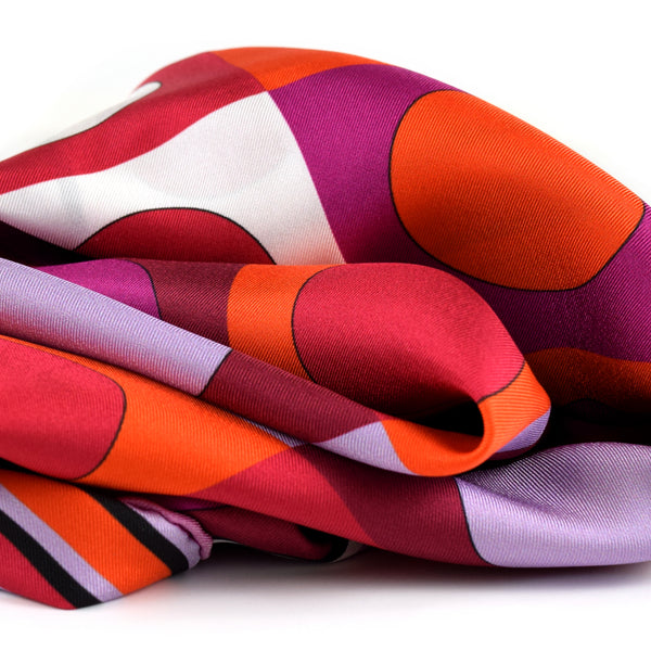 Silk Scarf Orange Red Purple Magenta Carmel 35 | THERESA DELGADO