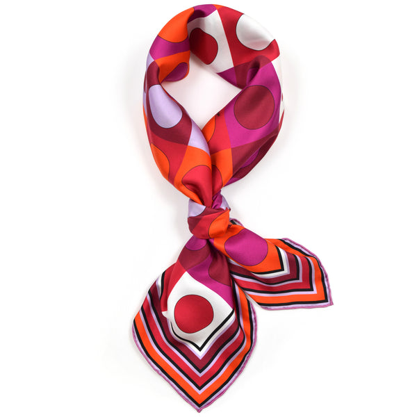 Silk Scarf Orange Red Purple Magenta Carmel 35 | THERESA DELGADO