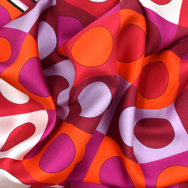 Silk Scarf Orange Red Purple Magenta Carmel 35 | THERESA DELGADO