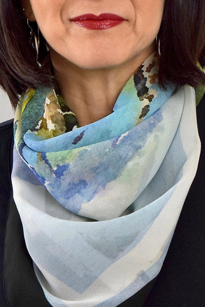 Beach Coastline Silk Scarf 35 | THERESA DELGADO