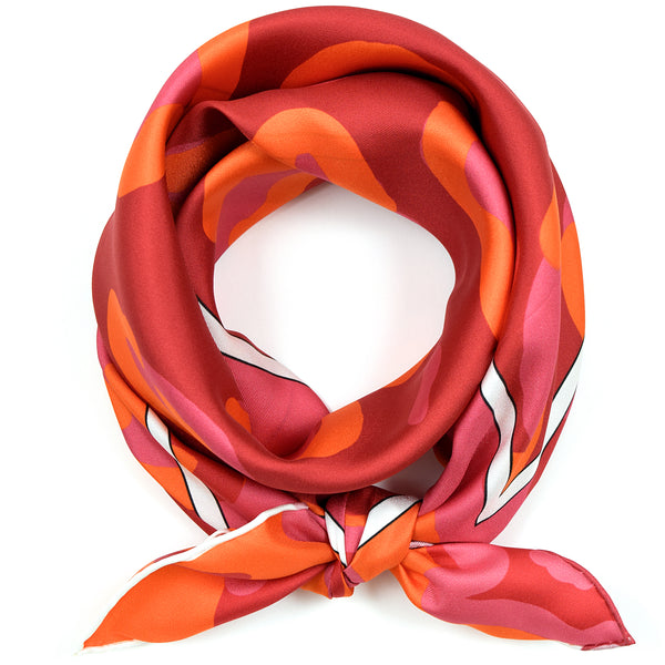 Silk Scarf Red Pink Orange Granada Hills 35 | THERESA DELGADO