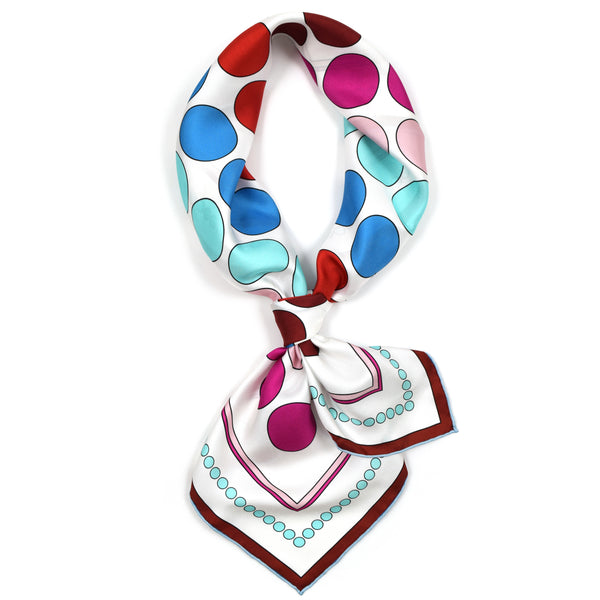 Silk Scarf Pink Blue Red Highlands  35 | THERESA DELGADO