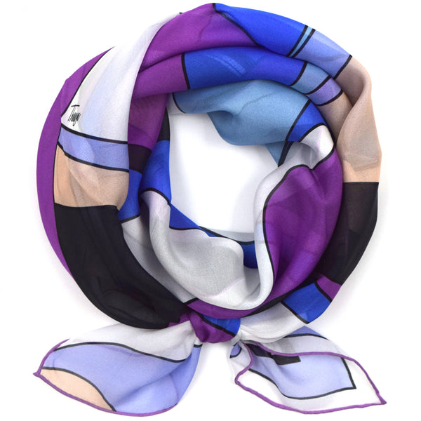 Huntington Silk Scarf Blue Purple Periwinkle 43 | THERESA DELGADO