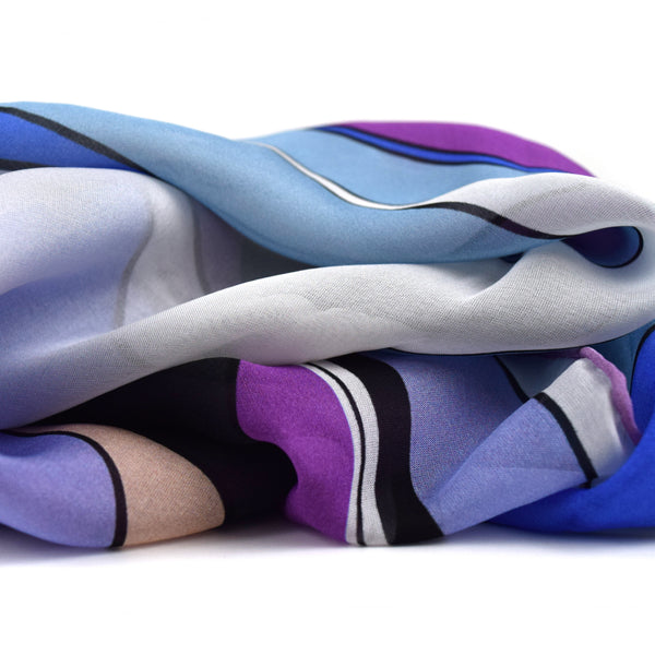 Huntington Silk Scarf Blue Purple Periwinkle 43 | THERESA DELGADO