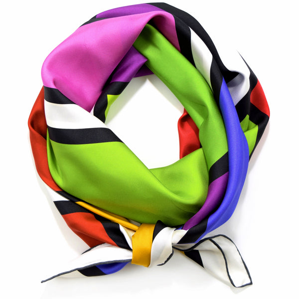 Blue Yellow Red Silk Scarf Lancaster 54 | THERESA DELGADO
