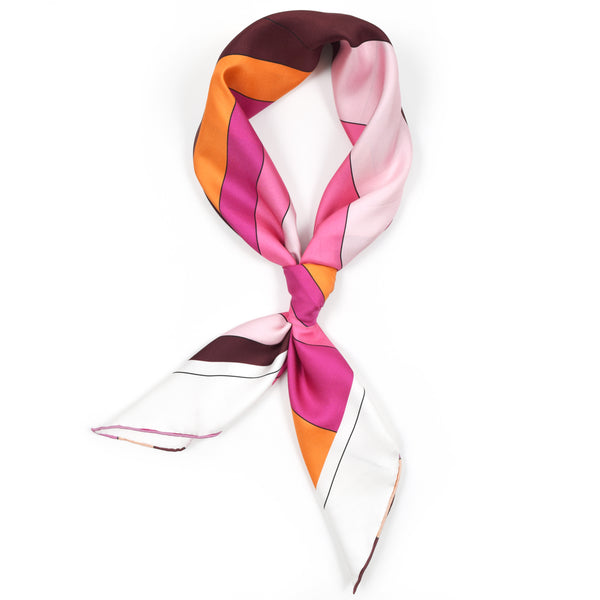 Silk Scarf Pink Orange Red Mendocino 35 | THERESA DELGADO  Edit alt text