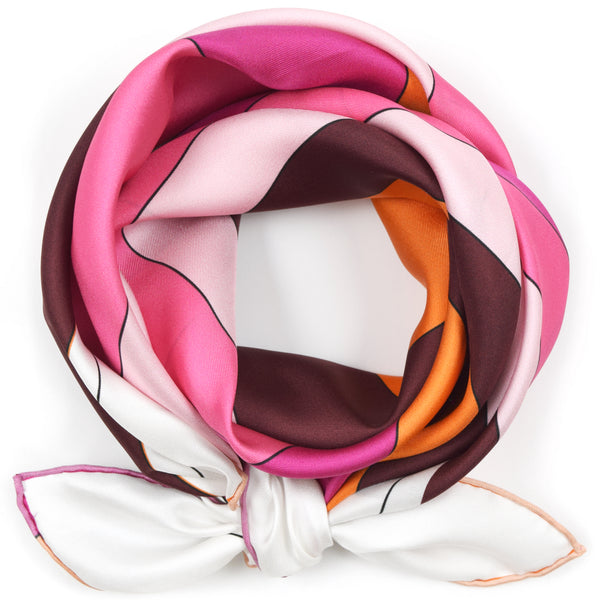 Silk Scarf Pink Orange Red Mendocino  35 | THERESA DELGADO