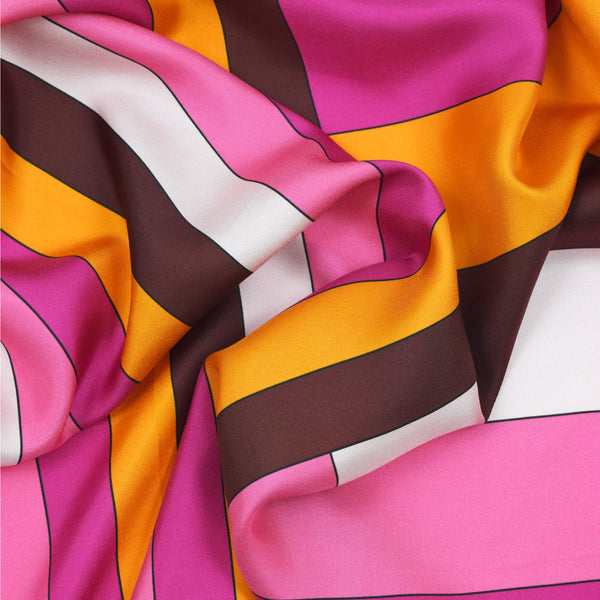Silk Scarf Pink Orange Red Mendocino 35 | THERESA DELGADO  Edit alt text