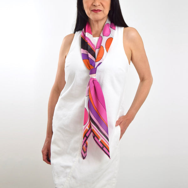 Napa Pink Orange Purple Silk Scarf 43 | THERESA DELGADO