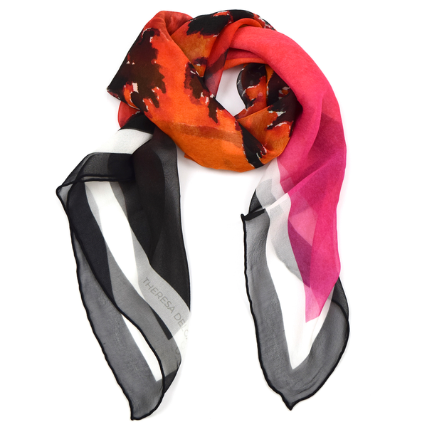 Orange Sunset Palms Watercolor Scarf 35 | THERESA DELGADO