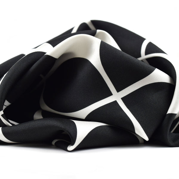 Pacifica Silk Scarf Black White 35 | THERESA DELGADO  Edit alt text