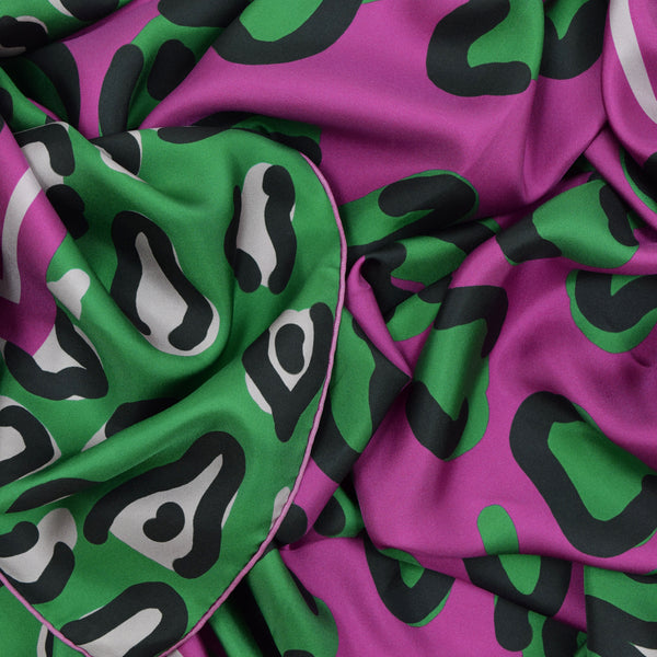 Coto de Caza Silk Scarf Green Magenta Pink 54 | THERESA DELGADO
