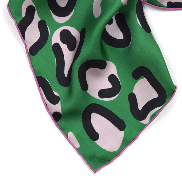 Coto de Caza Silk Scarf Green Magenta Pink 54 | THERESA DELGADO