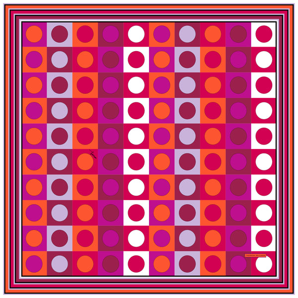 Silk Scarf Orange Red Purple Magenta Carmel 35 | THERESA DELGADO