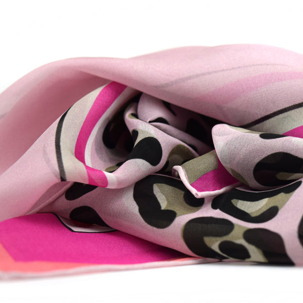 Pink Coral Taupe Los Gatos Silk Scarf 43 | THERESA DELGADO