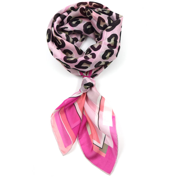Pink Coral Taupe Los Gatos Silk Scarf 43 | THERESA DELGADO