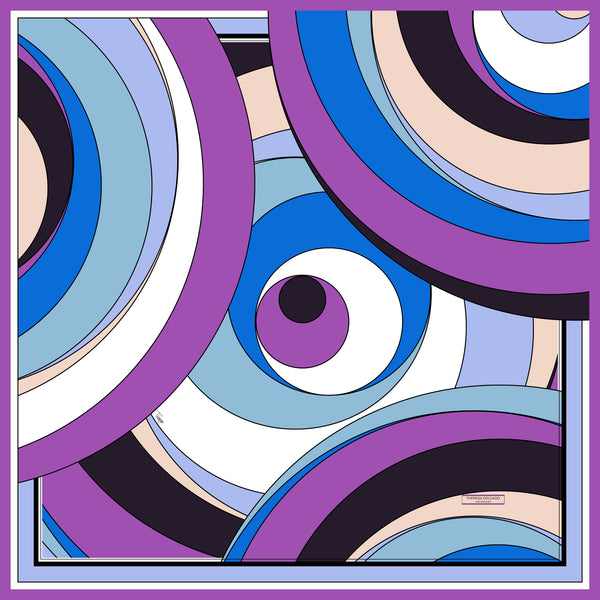 Huntington Silk Scarf Blue Purple Periwinkle 43 | THERESA DELGADO