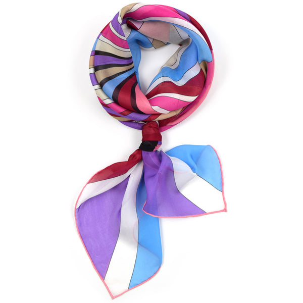 Santa Monica Silk Scarf Pink Red Purple Blue 43 | THERESA DELGADO
