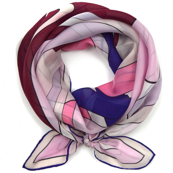 The 405 Silk Scarf Blue Pink Cranberry Violet 43 | THERESA DELGADO