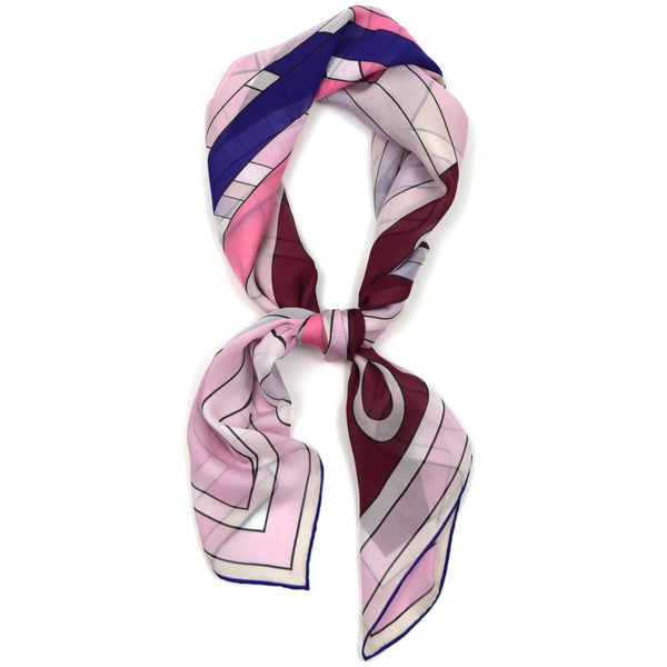 The 405 Silk Scarf Blue Pink Cranberry Violet 43 | THERESA DELGADO