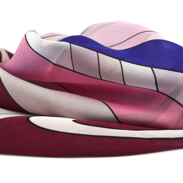 The 405 Silk Scarf Blue Pink Cranberry Violet 43 | THERESA DELGADO 3