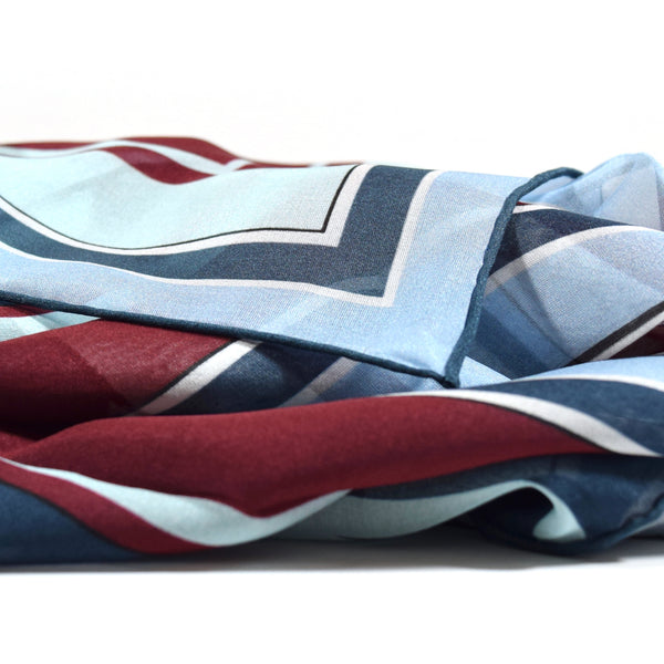 Woodland Silk Scarf Blue Red Cyan 43 | THERESA DELGADO