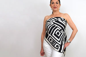 The Art of Mixing Patterns: Pairing a Black and White Silk Scarf with Any Outfit