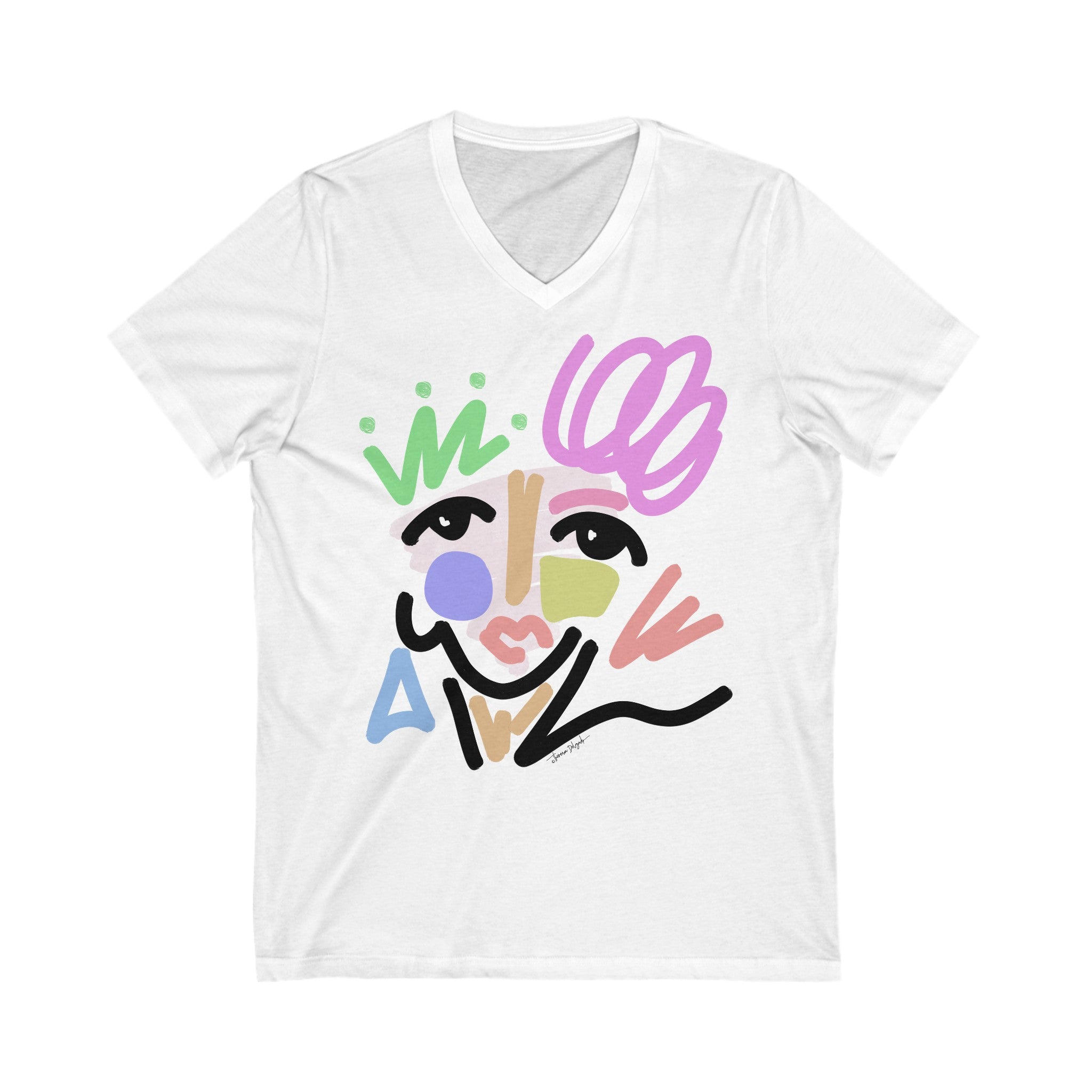 Faye Original Abstract Portrait Art T-Shirt S15