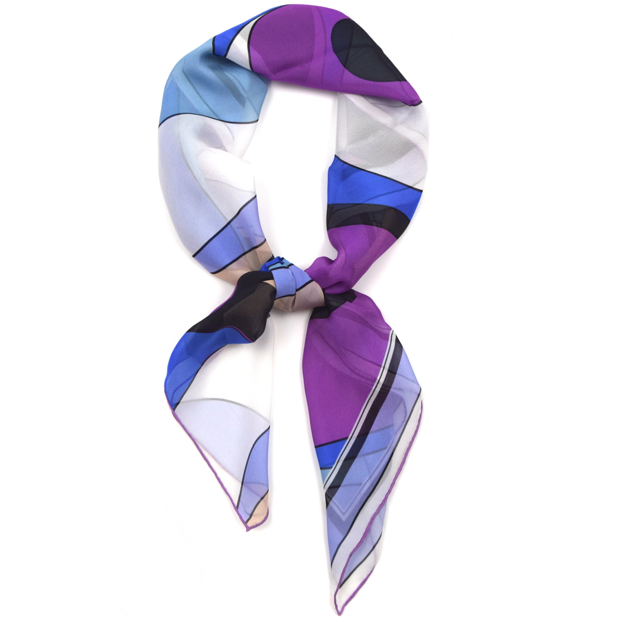 Huntington Silk Scarf Blue Purple Periwinkle 43 – THERESA