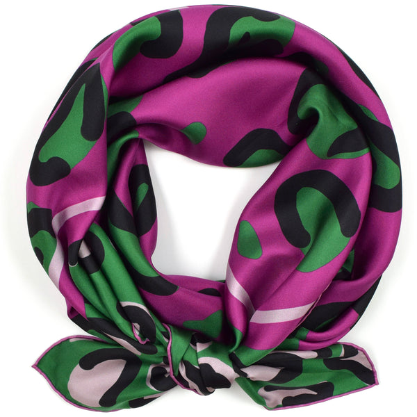 Green Magenta Pink Silk Scarf Coto de Caza  54 | THERESA DELGADO