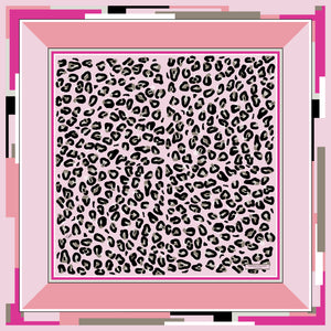 Cool Cat Silk Scarf Pink Coral Taupe 43 | THERESA DELGADO
