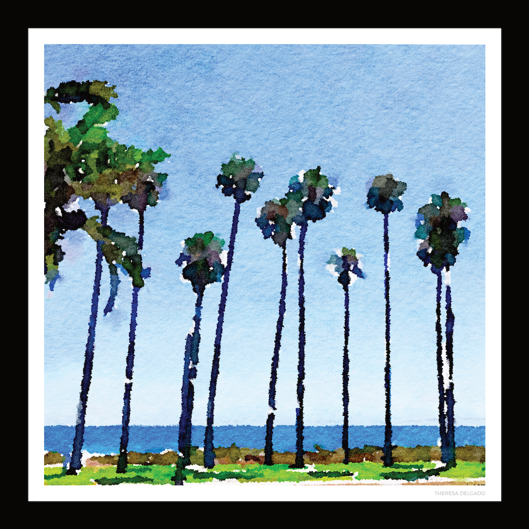 Beach Palm Trees Watercolor Scarf 35 | THERESA DELGADO